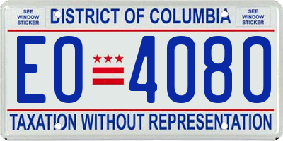 DC license plate EO4080