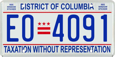 DC license plate EO4091