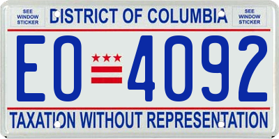 DC license plate EO4092