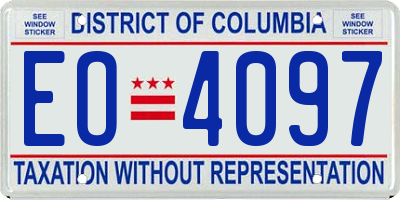 DC license plate EO4097