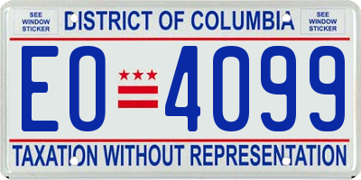 DC license plate EO4099