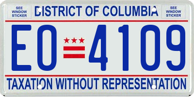 DC license plate EO4109