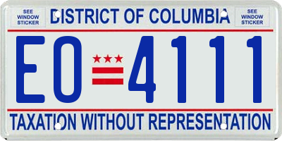 DC license plate EO4111