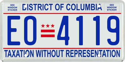 DC license plate EO4119