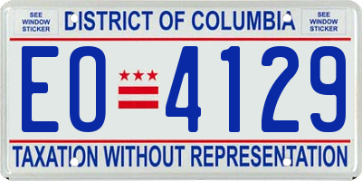 DC license plate EO4129