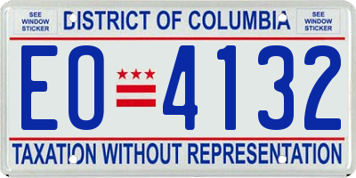 DC license plate EO4132