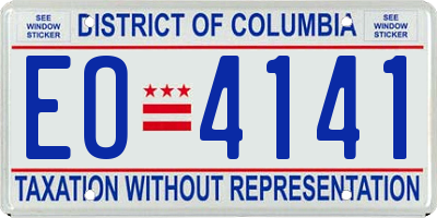 DC license plate EO4141