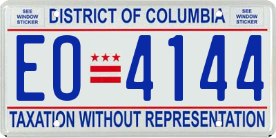 DC license plate EO4144