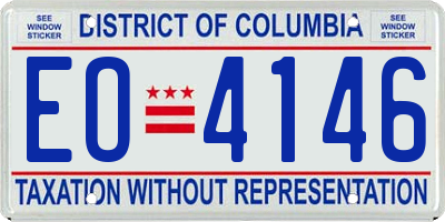 DC license plate EO4146