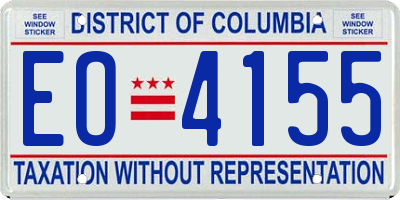 DC license plate EO4155