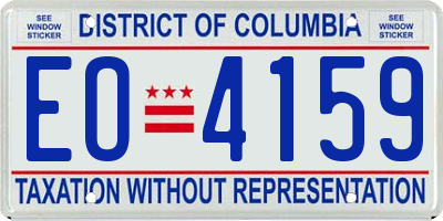 DC license plate EO4159