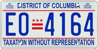 DC license plate EO4164