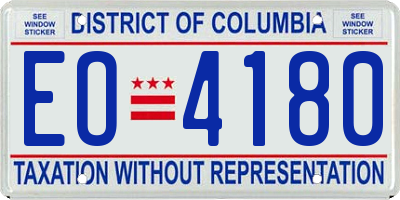 DC license plate EO4180