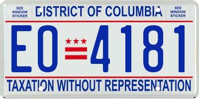 DC license plate EO4181