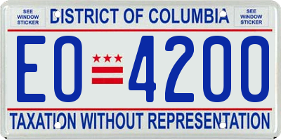 DC license plate EO4200