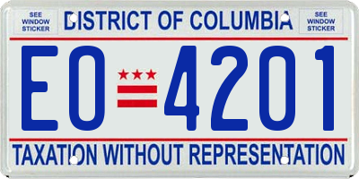 DC license plate EO4201