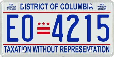 DC license plate EO4215