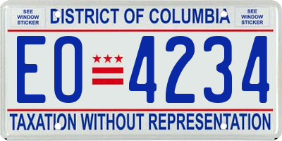 DC license plate EO4234