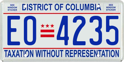 DC license plate EO4235