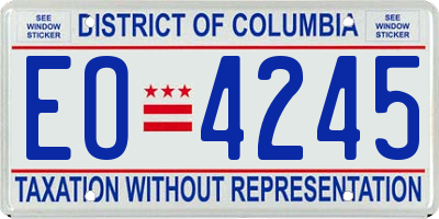 DC license plate EO4245