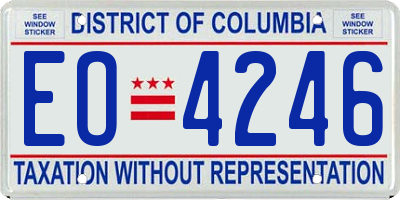 DC license plate EO4246