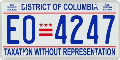 DC license plate EO4247