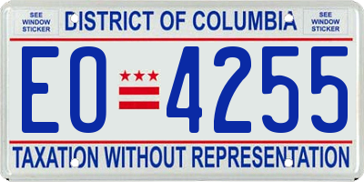 DC license plate EO4255