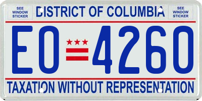 DC license plate EO4260