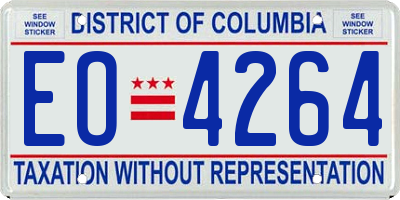 DC license plate EO4264