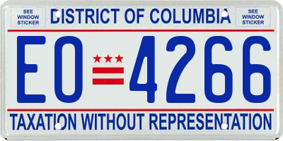 DC license plate EO4266