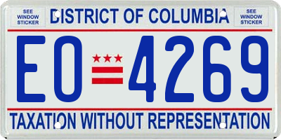 DC license plate EO4269