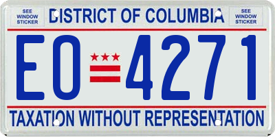 DC license plate EO4271