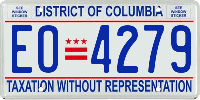 DC license plate EO4279