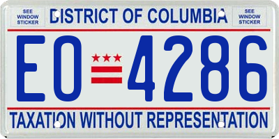 DC license plate EO4286