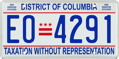 DC license plate EO4291