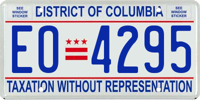 DC license plate EO4295