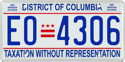 DC license plate EO4306