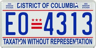 DC license plate EO4313