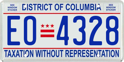 DC license plate EO4328