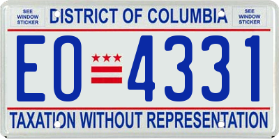 DC license plate EO4331