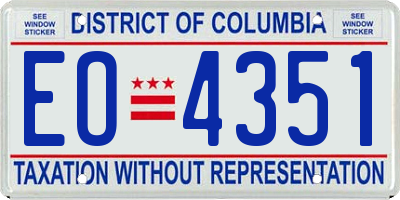 DC license plate EO4351