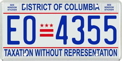 DC license plate EO4355