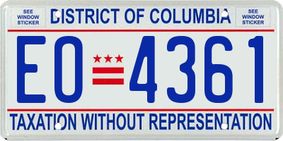 DC license plate EO4361