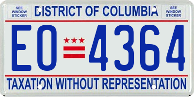 DC license plate EO4364