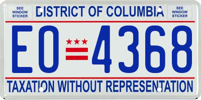 DC license plate EO4368