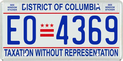 DC license plate EO4369