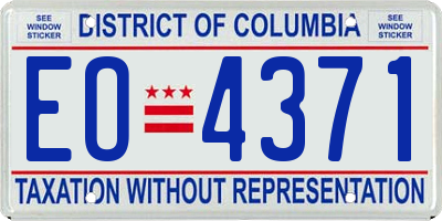 DC license plate EO4371