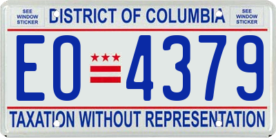 DC license plate EO4379