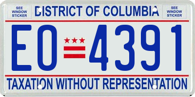 DC license plate EO4391