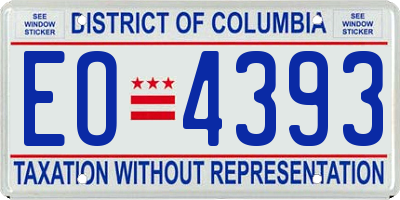 DC license plate EO4393